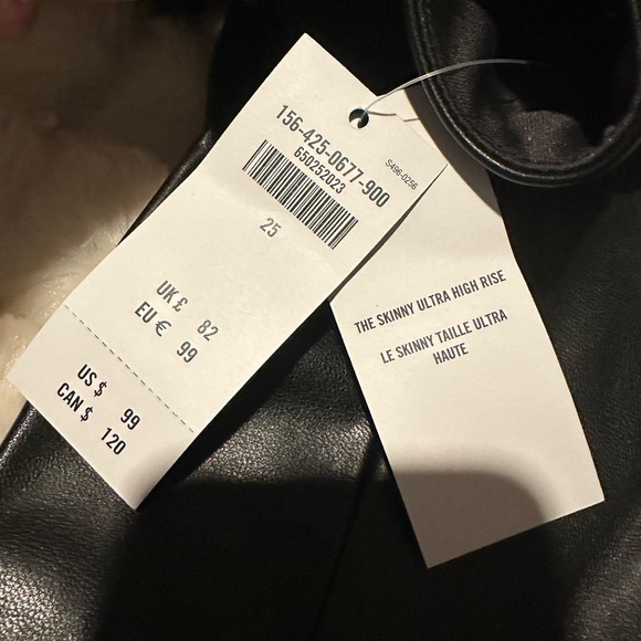 Abercrombie & Fitch faux leather pants with split front in black - Picture 2 of 2